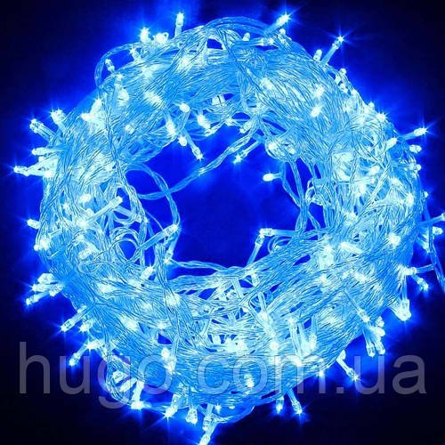 Гірлянда Нитка від мережі, 25м, 500LED, Синій / Світлодіодна гірлянда / Новорічна гірлянда / LED гірлянда для ялинки