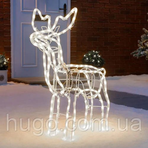 Світлодіодний олень з гірлянди, від мережі, 70см, дюралайт / LED олень / Новорічна світлодіодна фігура олень