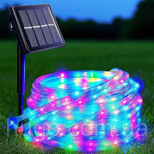 Гірлянда на сонячній батареї, 10м, 100LED, Різнокольоровий / Вулична гірлянда світлодіодна / LED гірлянда