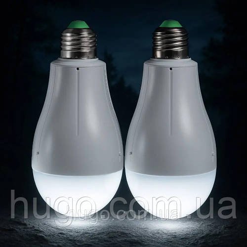 2 шт Світлодіодна LED лампочка 18W, з акумулятором 18650*4, FA-3920 Pro, E27 / Лампочка для кемпінгу з гачком