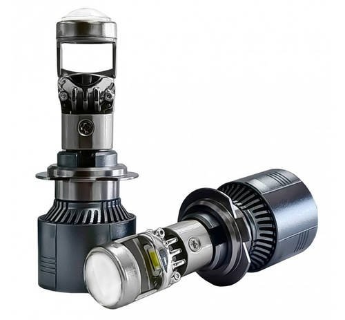 Світлодіодні LED лампи H7 з лінзою 72W 12000Lm, біле світло 5500K, комплект для автомобільних фар