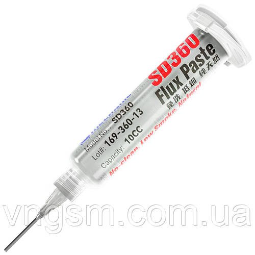 Флюс-паста Mechanic SD360 / беззмивна / без штовхача / у шприці 10cc