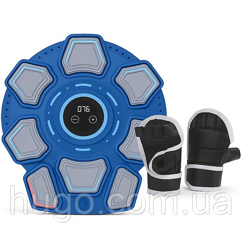Боксерський настінний тренажер з Bluetooth та рукавичками, живлення від USB, синій / Боксерська мішень / Мишень для боксу
