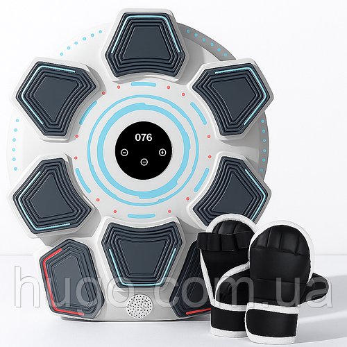 Боксерський настінний тренажер з Bluetooth та рукавичками, харчування від USB, білий/ Боксерська мішень / Мішень для боксу