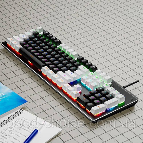 Дротова клавіатура від USB, з RGB підсвічуванням, XSTRIKE X-1010 / Механічна клавіатура для комп'ютера