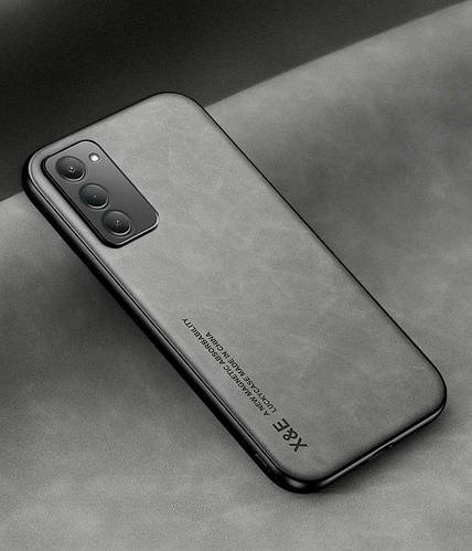 Шкіряний чохол XnE Xiaomi Redmi 15 5G з металевою вставкою Grey