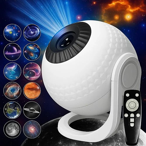 Проєктор зоряного неба 12 слайдів + пульт, від USB, Galaxy Projector AT-T08 / Дитячий нічник проєктор/Нічник зоряне небо HP227