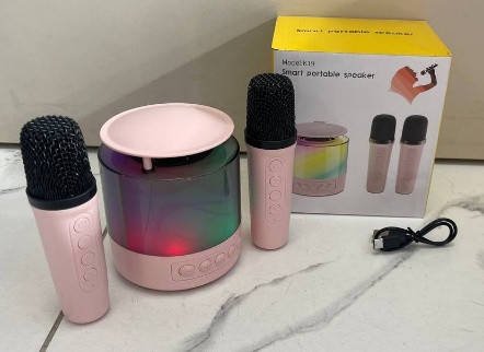 Портативна Bluetooth-Коронка LED K19 з Караоке та Двома Бездротовими Мікрофонами SN27