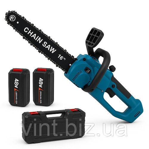 Акумуляторна пилка 16 дюймів - 48V, кейс, 2 акумулятори, автоподача олії