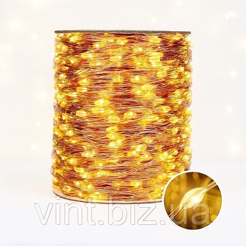 Гірлянда світлова Роса 50 м — тепле сяйво 500 LED, пульт в комплекті