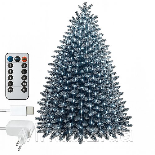 Світлодіодна гірлянда Кінський хвіст 2 м — 20 ниток холодного світла