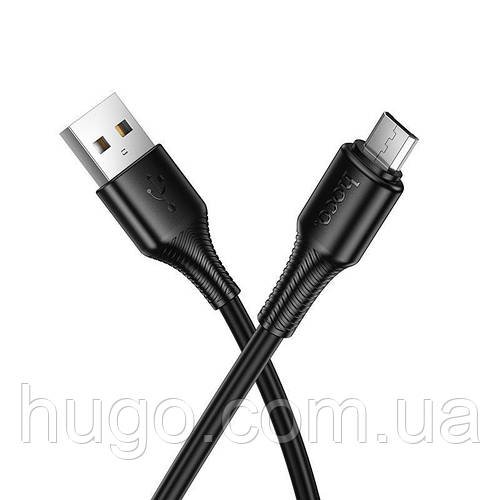 Кабель HOCO X120 USB-micro-USB, 1 метр, 2.4А, чорний / Зарядний шнур / Зарядний кабель для телефону / Зарядний кабель для