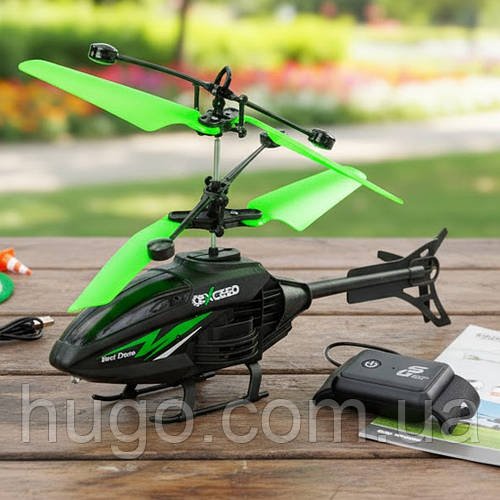 Вертоліт на пульті з сенсорним керуванням, від USB, Dynamic Helicopter, Зелений / Вертоліт на радіокеруванні