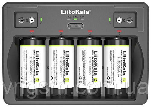 Зарядний пристрій Liitokala Lii-D4 / 4+2 канали / для акумуляторів AA, AAA, 18650, 26650, 32700, Крона