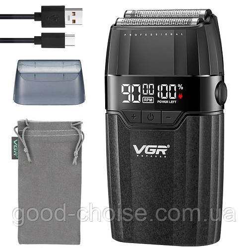 Шейвер VGR V-640S / Чоловіча електробритва акумуляторна / Бритва електрична