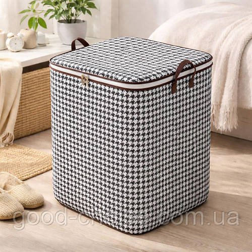 Органайзер для одягу та білизни з ручками, 180л, 70х50х50 см / Кошик для білизни / Ящик для зберігання одягу