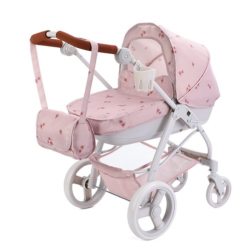 Коляска для ляльок класична FiVEoNiNE (сумка, кошик, підсклянник) T726054 Рожева