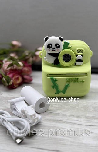 Дитячий фотоапарат миттєвого друку в чохлі Children's fun Camera S11 з підтримкою microSD card 2 камери Green