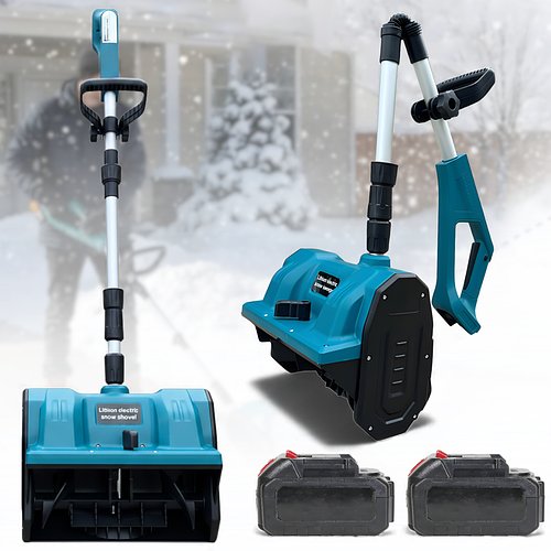 Акумуляторний снігоприбирач з регулюванням відкидання, безщітковим мотором та 2 АКБ 21V