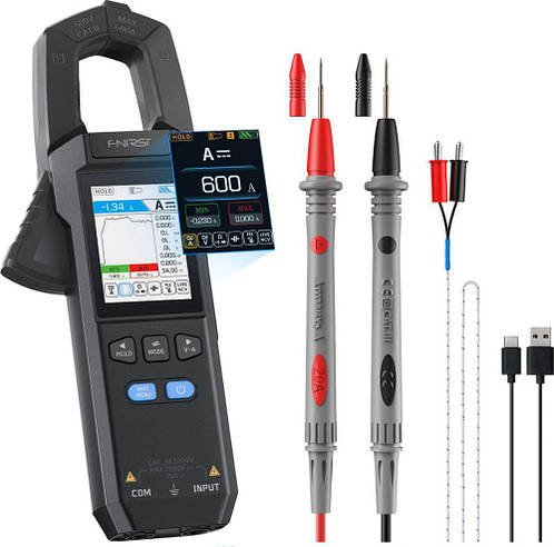 Мультиметр цифровий (Струмові кліщі) FNIRSI DMC-100 600A AC/DC TRMS USB TypeC