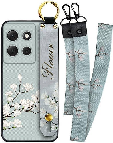 Чохол SHLab Motorola Moto G86 Flower White + два ремінці з карабіном
