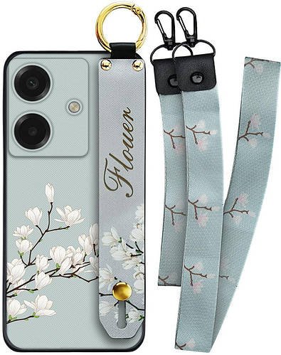 Чохол SHLab Samsung Galaxy A07 A075 Flower White + два ремінці з карабіном