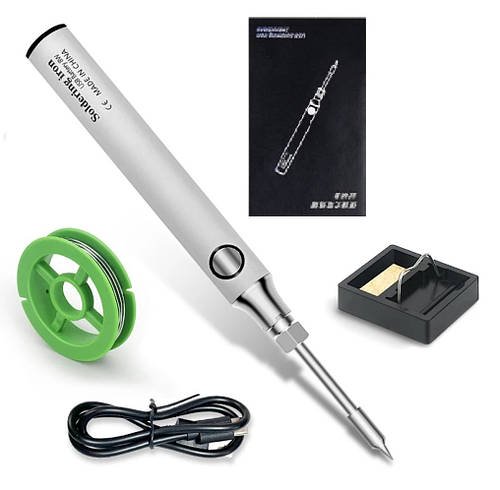 Бездротовий акумуляторний USB-паяльник 8 Вт 5 В 900 мА з регулюванням температури Білий