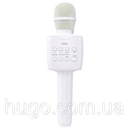 Мікрофон з караоке, Bluetooth, AUX, 1200 мАг, Hoco BK5 Cantando, Білий / Портативна колонка / Мікрофон-колонка