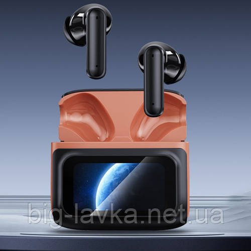 Бездротові навушники Earbuds Touch Screen з екраном  Чорний