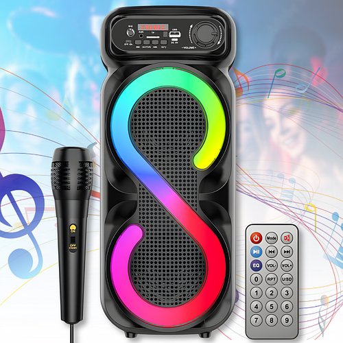 Портативна Bluetooth колонка з мікрофоном, пультом ДК і RGB-підсвічуванням ZQS-4270M 16W
