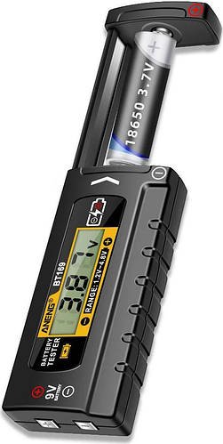 Цифровий тестер батарей ANENG BT169 (типи AAА AA С/LR14 D/LR20/Крона) 1.5V/9V Digital Display Black