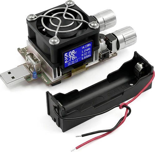 Електронний тестер навантаження ATORCH 4-30V 35W 5USB QC3.0/2.0 LCD Display + Battery Box