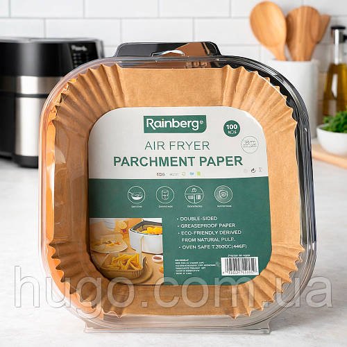 Папір для аерофритюрниці 20х20 см, 100 шт / Одноразові форми для аерогрилю / Папір для аерофритюрниці