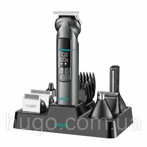 Машинка для стрижки VGR V-096 з набором з 14 насадок / Тример для стрижки / Тример для бороди