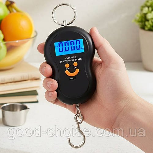 Ваги кантерні до 50 кг на батарейках, 603A, Чорний / Кантер електронний з підсвічуванням