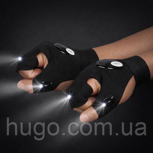Набір 2шт Рукавички з вбудованим ліхтариком Glove Light / Ручний світлодіодний ліхтарик / Рукавички з підсвіткою