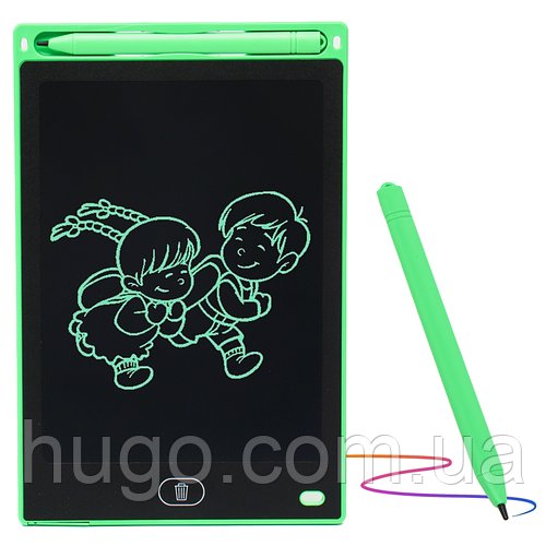 LCD планшет для малювання 12" зі стилусом, Writing Tablet, Зелений/ Графічний планшет для малювання