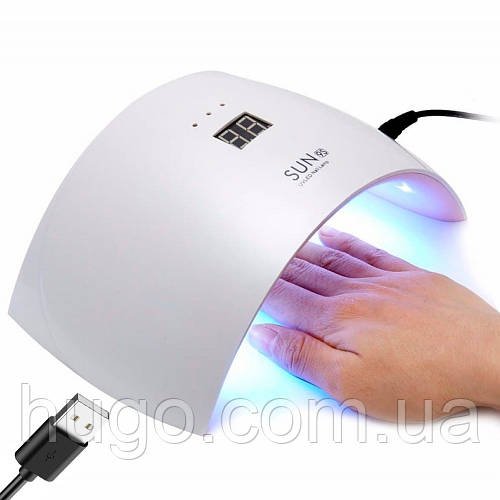 Сенсорна UV LED лампа для нігтів від USB Sun 9S 24Вт / Лампа для гель-лаку манікюру / Сушка для шелаку / Лампа з таймером