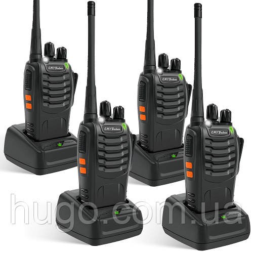 4шт Рація на 16 каналів, до 5 км, 1500мАч, Baofeng BF-888S / Тактична радіостанція / Портативна радіостанція цифрова