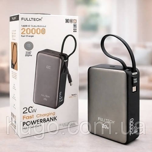 Повербанк з швидкою зарядкою, 20000 мАг, 20 Вт FULLTECH FP31 / Power Bank / Павербанк