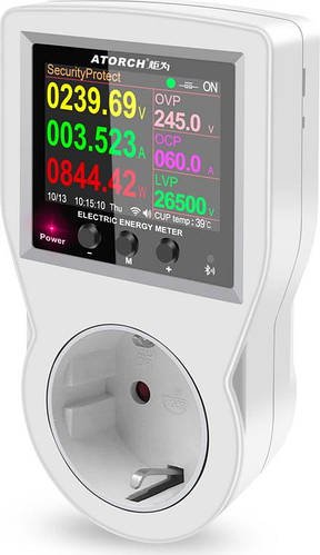 Розумна розетка Power Energy Display ATORCH S1W AC 85-265V 16Amax 3680Wmax WiFi 2.4G White