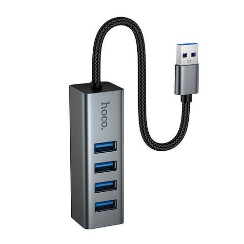 USB HUB хаб перехідник конвертер адаптер HOCO 4-in-1 HB1B (USB3.0х4) 0.2м 5Gbps для ноутуку ПК