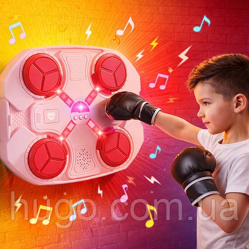 Музичний тренажер для боксу + 2 рукавички, Bluetooth, (32×27см), від USB / Настінна боксерська мішень / Боксерський тренажер