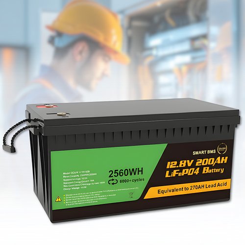 Літій-залізо-фосфатний акумулятор з вбудованою BMS LiFePO4 | 12.8V | 200Ah | 2560Wh