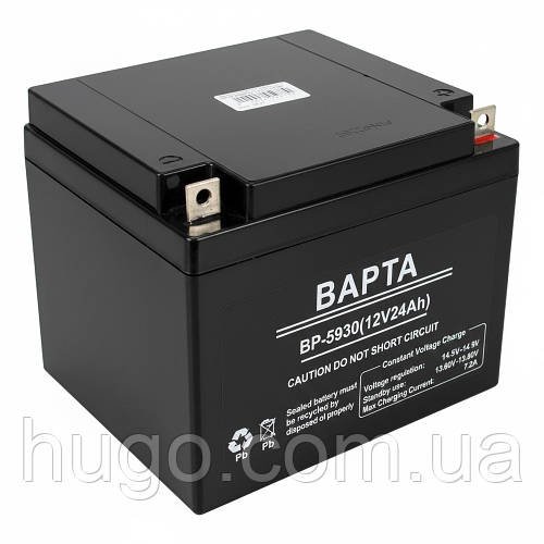Акумуляторна батарея 12V, 24Ah, 176x166x125 мм, BAPTA BP-5930 / Акумулятор свинцево-кислотний / Акумулятор для безперебійника