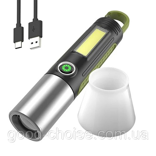 Ліхтарик ручний від USB, BL S507 / Компактний ліхтарик на акумуляторі / Ліхтар акумуляторний для кемпінгу