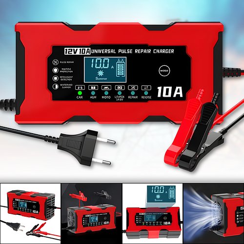 Зарядний пристрій 12V/10A для акумуляторів з LCD-дисплеєм M18689