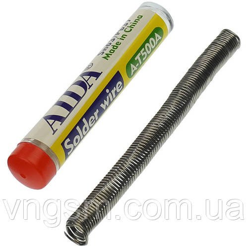 Припій для паяння AIDA A-T500A / Sn 63%, Pb 37% / 2500 мм, 10 гр / 0.8 мм