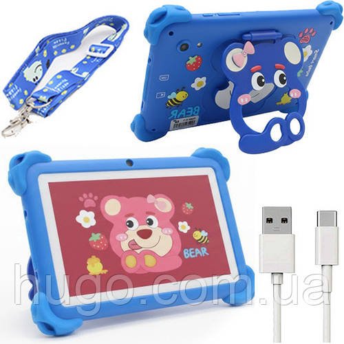 Дитячий планшет з підставкою 7", 8/256ГБ, Android, Smart Cool Kids C12, Синій / Ігровий планшет для дітей