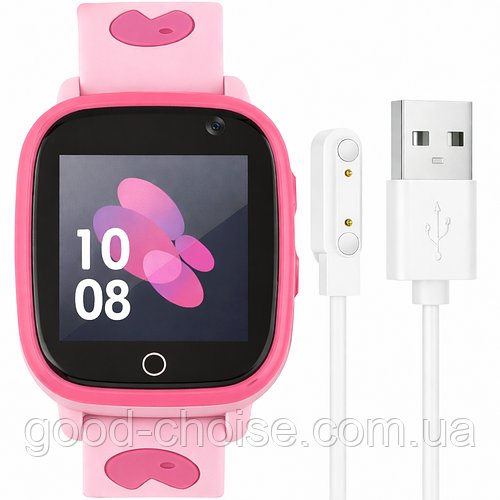 Дитячий смарт годинник з MicroSIM та 2G, HOCO Y100, Рожевий / Розумний годинник для дітей / Смарт годинник дитячий